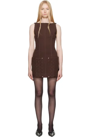 Marine Serre Brown Moon Jacquard Twill Minidress