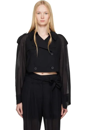 Helmut Lang Black Cropped Trench Coat