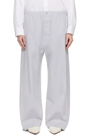 Carven Gray Pull-On Matt Poplin Trousers