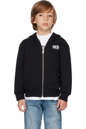 Diesel Kids Black Printed Hoodie
