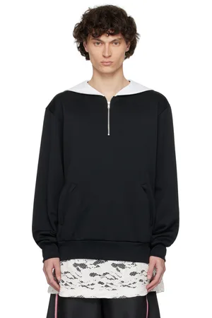 Comme des Garçons Black & White Smooth Thick Quarter Zip Sweatshirt