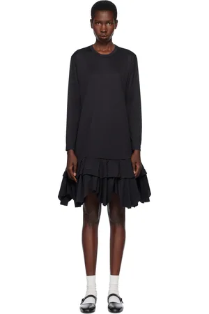 Comme des Garçons Black Polyester Smooth & Nylon Hard Tulle Midi Dress