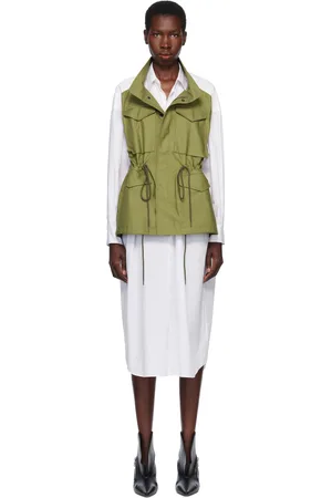 JUNYA WATANABE White & Khaki Shirt Midi Dress