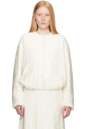Jil Sander Off-White Jacquard Bomber Jacket