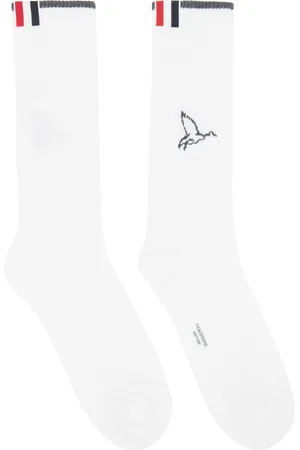 Thom Browne White Geese Icon Socks