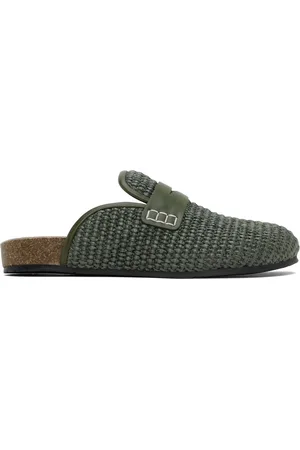J.W.Anderson Khaki Raffia Loafers