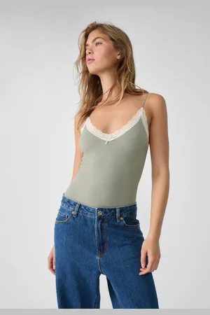 Stradivarius Naadloze body met kant S