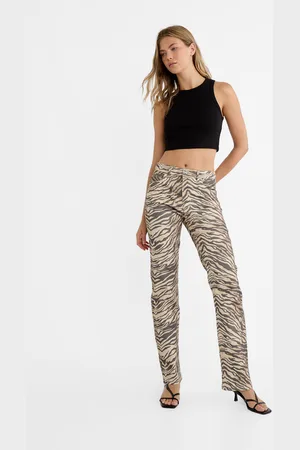 Stradivarius Straight jeans met dierenprint 36