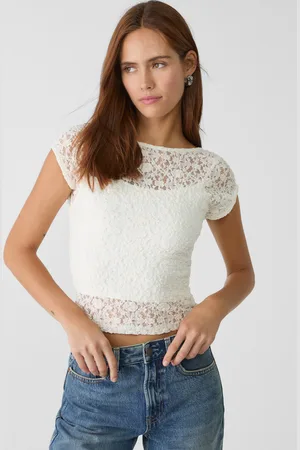 Stradivarius Kanten top met open rug S