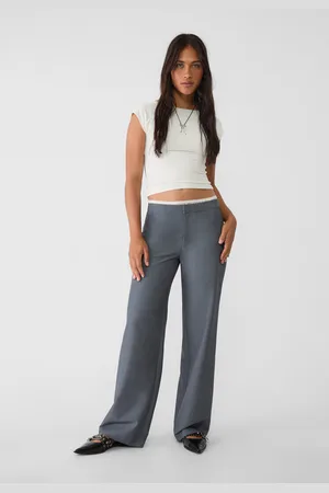 Stradivarius Nette straight broek met kanten tailleband 38