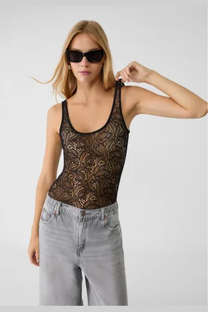 Stradivarius Kanten body met bandjes M