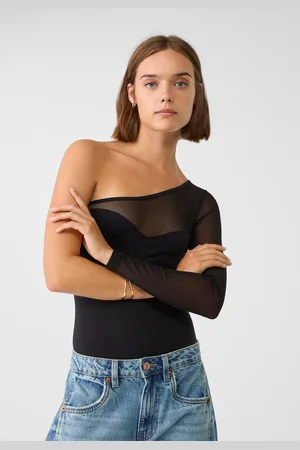 Stradivarius Body met hartvormige halslijn en doorschijnend detail S