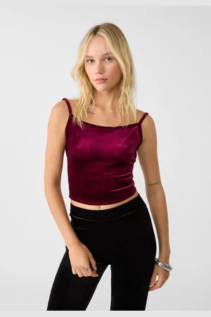 Stradivarius Velvet crop top met bandjes M