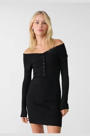 Stradivarius Gebreide mini-jurk met halslijn XS