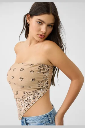 Stradivarius Sjaal bustiertop met print L