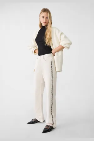 Stradivarius Straight jeans met borduursel op de zijkant 36