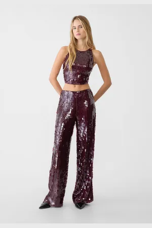 Stradivarius Lange broek met lovertjes 36