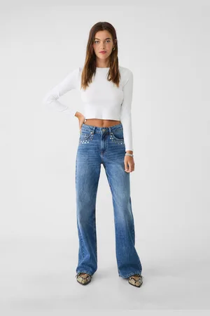Stradivarius Straight jeans met studs 34