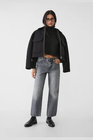 Stradivarius D96 cropped recht model jeans 36