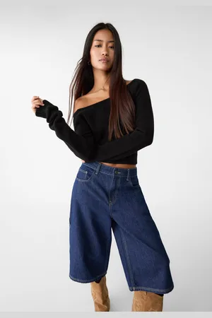 Stradivarius Asymmetrische tricot trui M