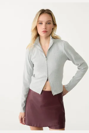 Stradivarius Strak tricot vest met rits XS