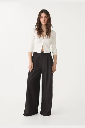 Stradivarius Wijde pantalon met knopen 36