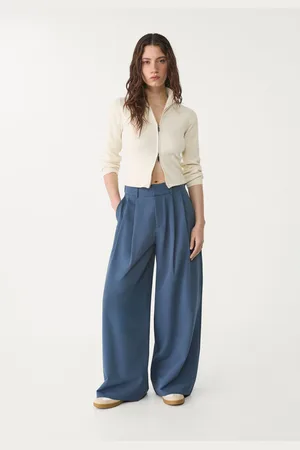 Stradivarius Wijde pantalon met knopen 32