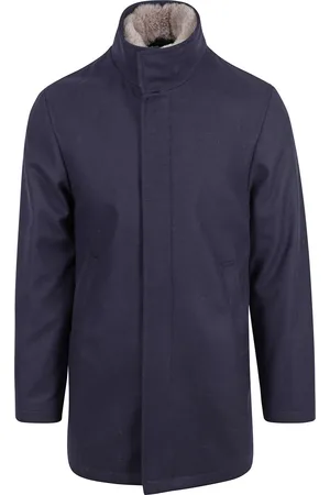 Suitable Hirsch Coat Wol Blend Navy - maat 48