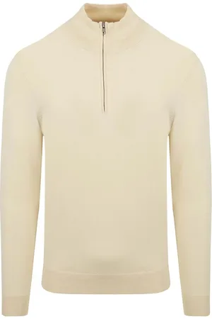 Profuomo Half Zip Pullover Luxury Ecru - maat XL