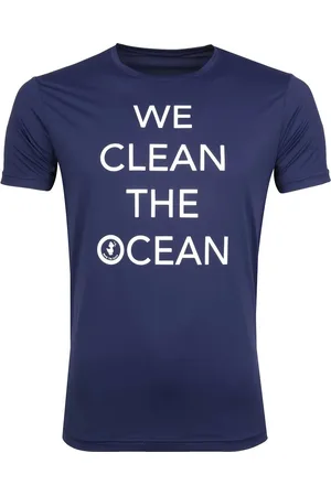 save the duck T-shirt Navy Stretch Tekst - maat M