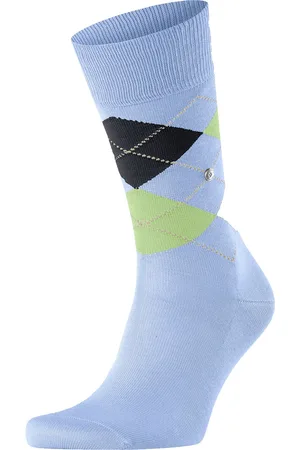 Burlington Manchester Sok Ruit Blauw 6258 - maat 40-46