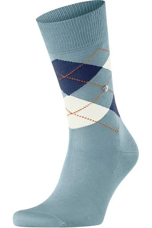 Burlington Manchester Sok Ruit Blauw 6444 - maat 40-46