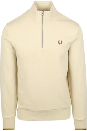 Fred Perry Half Zip Trui Ecru - maat 3XL