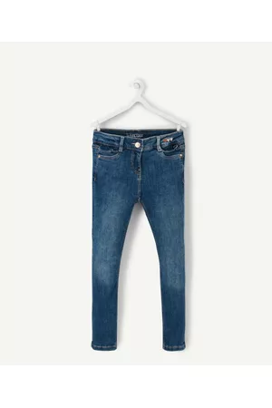Tape a l'oeil Slim - De blauwe slim jeans met details van volants, voor meisjes - 2+
