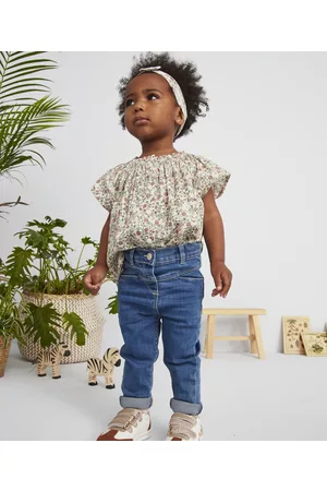 Tape a l'oeil Slim - Slim jeans van less water-denim, voor meisjesbaby - 3 M