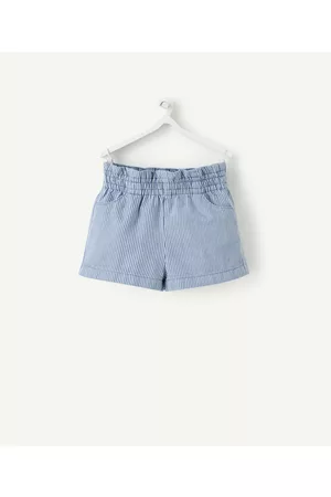 Tape a l'oeil Shorts - Blauw gestreepte short voor babymeisjes - 12 M