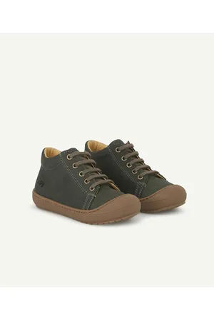 Bopy Kaki laarsjes van koeienleder, voor de eerste stapjes van baby