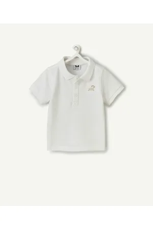 TAO 100% katoenen polo met korte mouwen voor babyjongens met geborduurde vogel