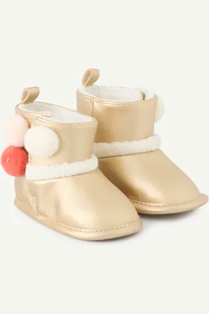 TAO Gouden babyslofjes voor meisjes met gekleurd detail