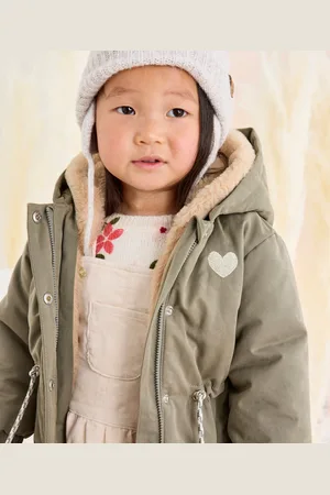 TAO Khaki en beige baby meisjes jas met voering