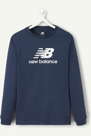 New Balance T-shirt manches longues jersey met gestapeld logo