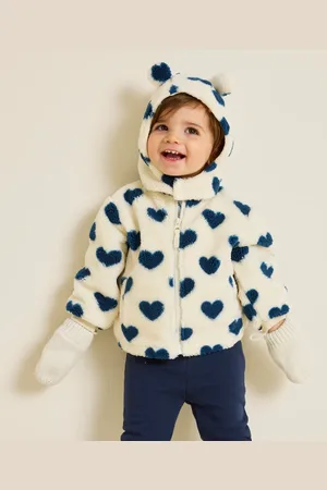 TAO Sherpa jas en chapka voor babymeisjes met hartjesprint