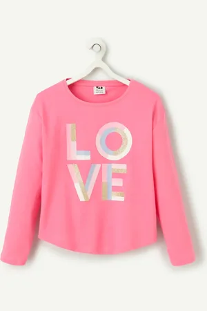 TAO Meisjes-t-shirt met lange mouwen en "love" erop geschreven