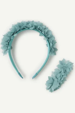 TAO Set van 2 turquoise haaraccessoires voor meisjes