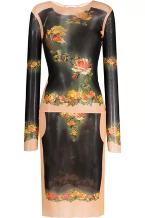Jean Paul Gaultier Dames Geprinte jurken - Floral Print Midi Dress
