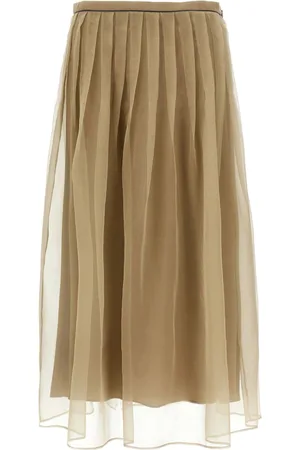 Brunello Cucinelli Silk Long Skirt