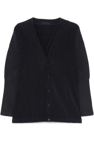 Issey Miyake Pleated V-necked Cardigan
