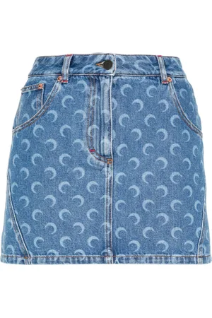 Marine Serre Moon Denim Mini Skirt