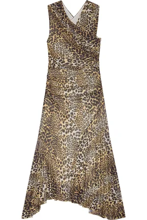Ganni Leopard Print Midi Dress