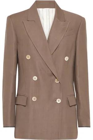 Brunello Cucinelli Linen Blend Double-breasted Jacket